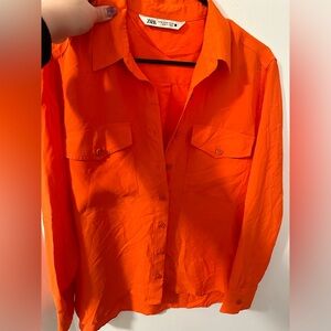Zara Vibrant Orange Button Down